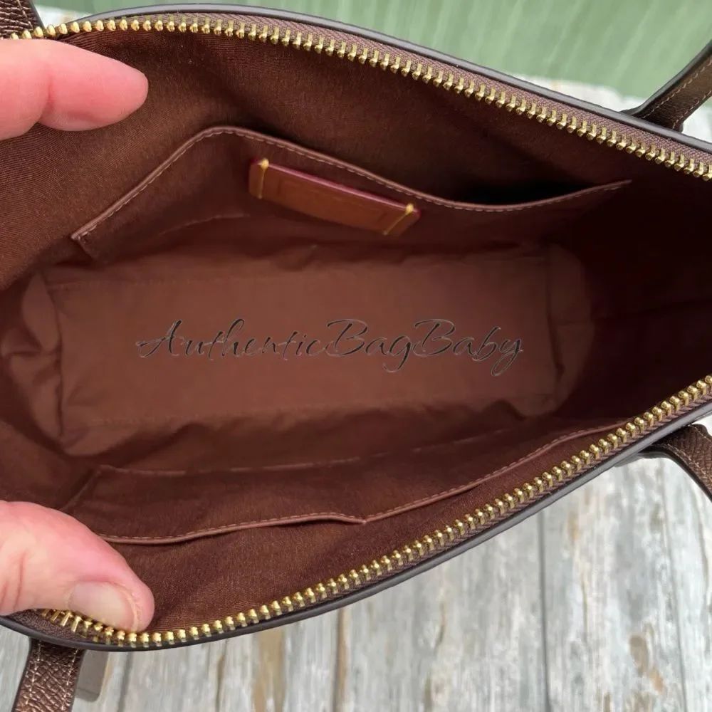 Coach Fiona Zip Tote Bag in Copper Metallic Purse - Picture 5 of 7